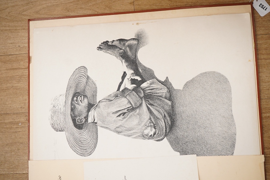 Peter Badcock, A folio of prints to include ‘Picannin in a Straw Hat’, each limited edition and pencil signed, 66 x 54cm